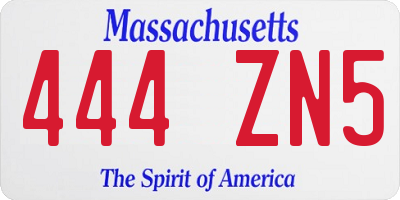 MA license plate 444ZN5