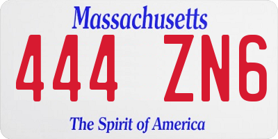 MA license plate 444ZN6
