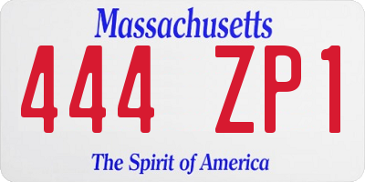 MA license plate 444ZP1