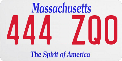 MA license plate 444ZQ0
