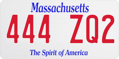 MA license plate 444ZQ2