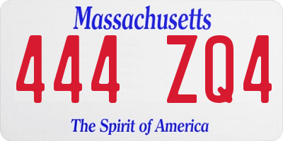 MA license plate 444ZQ4
