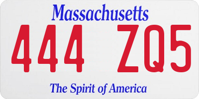 MA license plate 444ZQ5