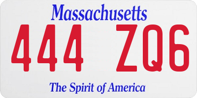 MA license plate 444ZQ6