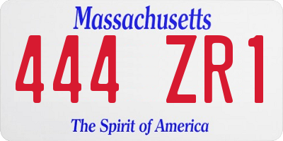 MA license plate 444ZR1