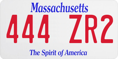 MA license plate 444ZR2