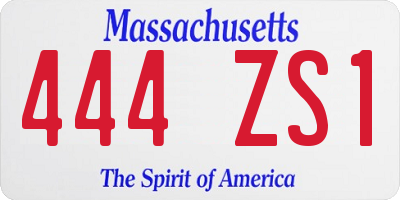 MA license plate 444ZS1