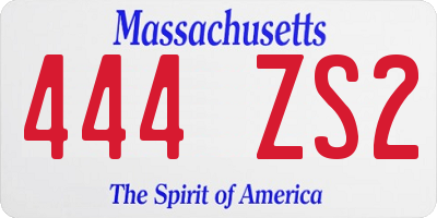 MA license plate 444ZS2