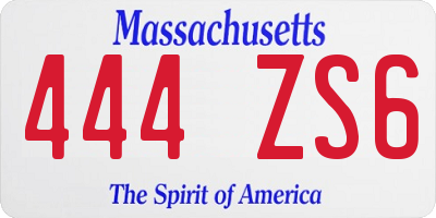 MA license plate 444ZS6