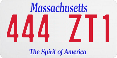 MA license plate 444ZT1