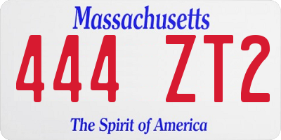 MA license plate 444ZT2