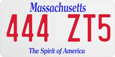 MA license plate 444ZT5