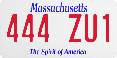 MA license plate 444ZU1