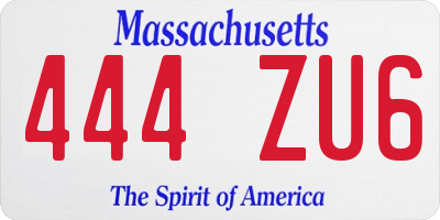 MA license plate 444ZU6