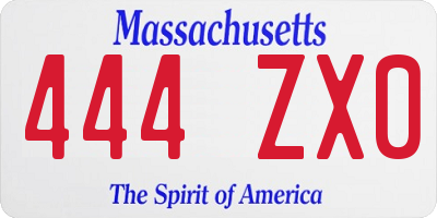 MA license plate 444ZX0
