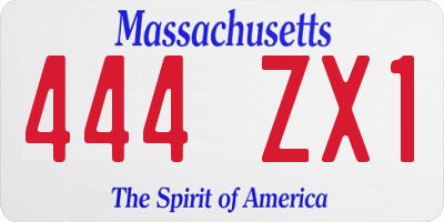 MA license plate 444ZX1