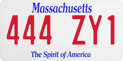 MA license plate 444ZY1