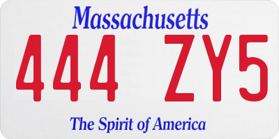 MA license plate 444ZY5