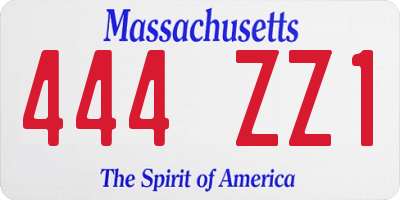 MA license plate 444ZZ1