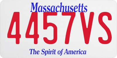 MA license plate 4457VS