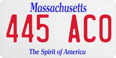 MA license plate 445AC0