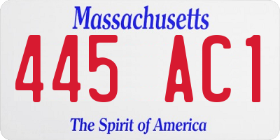 MA license plate 445AC1