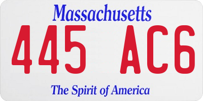 MA license plate 445AC6