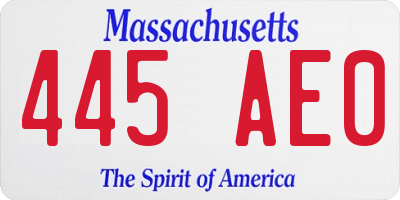MA license plate 445AE0