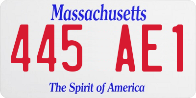 MA license plate 445AE1