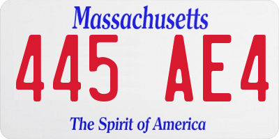 MA license plate 445AE4