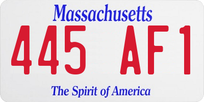 MA license plate 445AF1