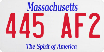 MA license plate 445AF2