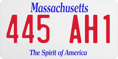 MA license plate 445AH1