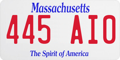 MA license plate 445AI0