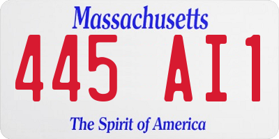 MA license plate 445AI1