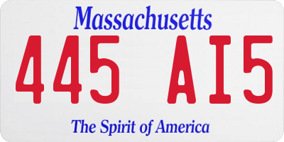 MA license plate 445AI5