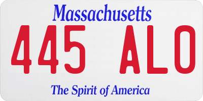 MA license plate 445AL0