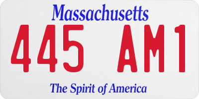 MA license plate 445AM1