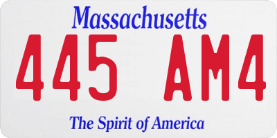 MA license plate 445AM4