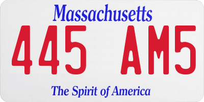 MA license plate 445AM5