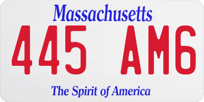 MA license plate 445AM6