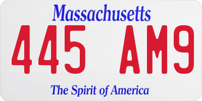 MA license plate 445AM9