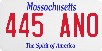 MA license plate 445AN0