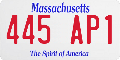 MA license plate 445AP1