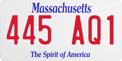MA license plate 445AQ1