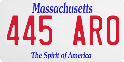 MA license plate 445AR0