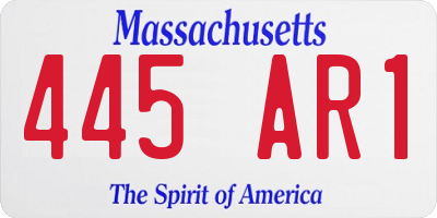 MA license plate 445AR1