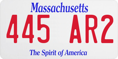 MA license plate 445AR2