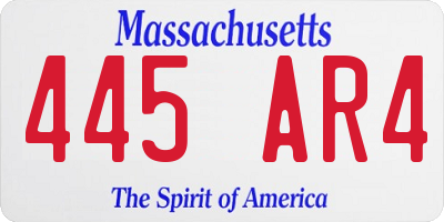 MA license plate 445AR4