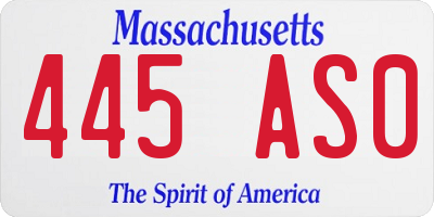 MA license plate 445AS0